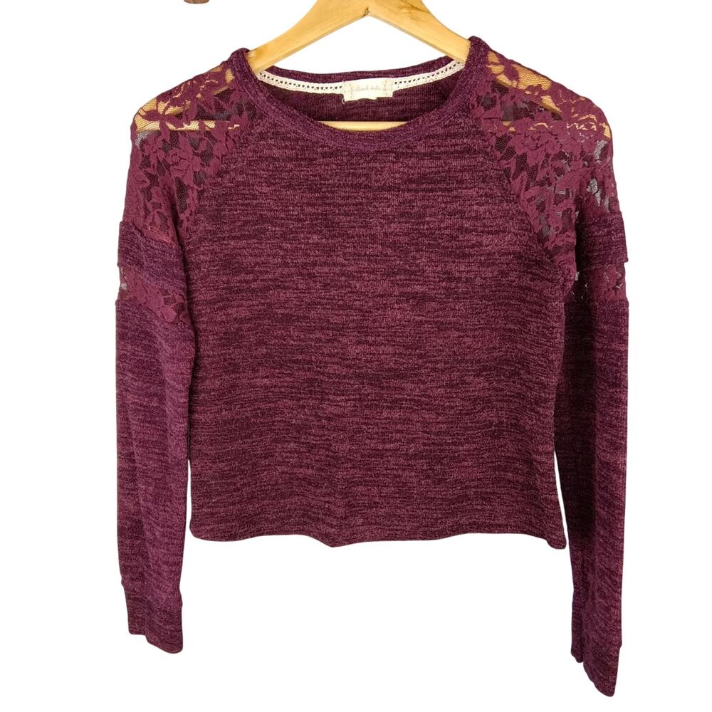 Altar'd State Burgundy Lace Detail Sweater